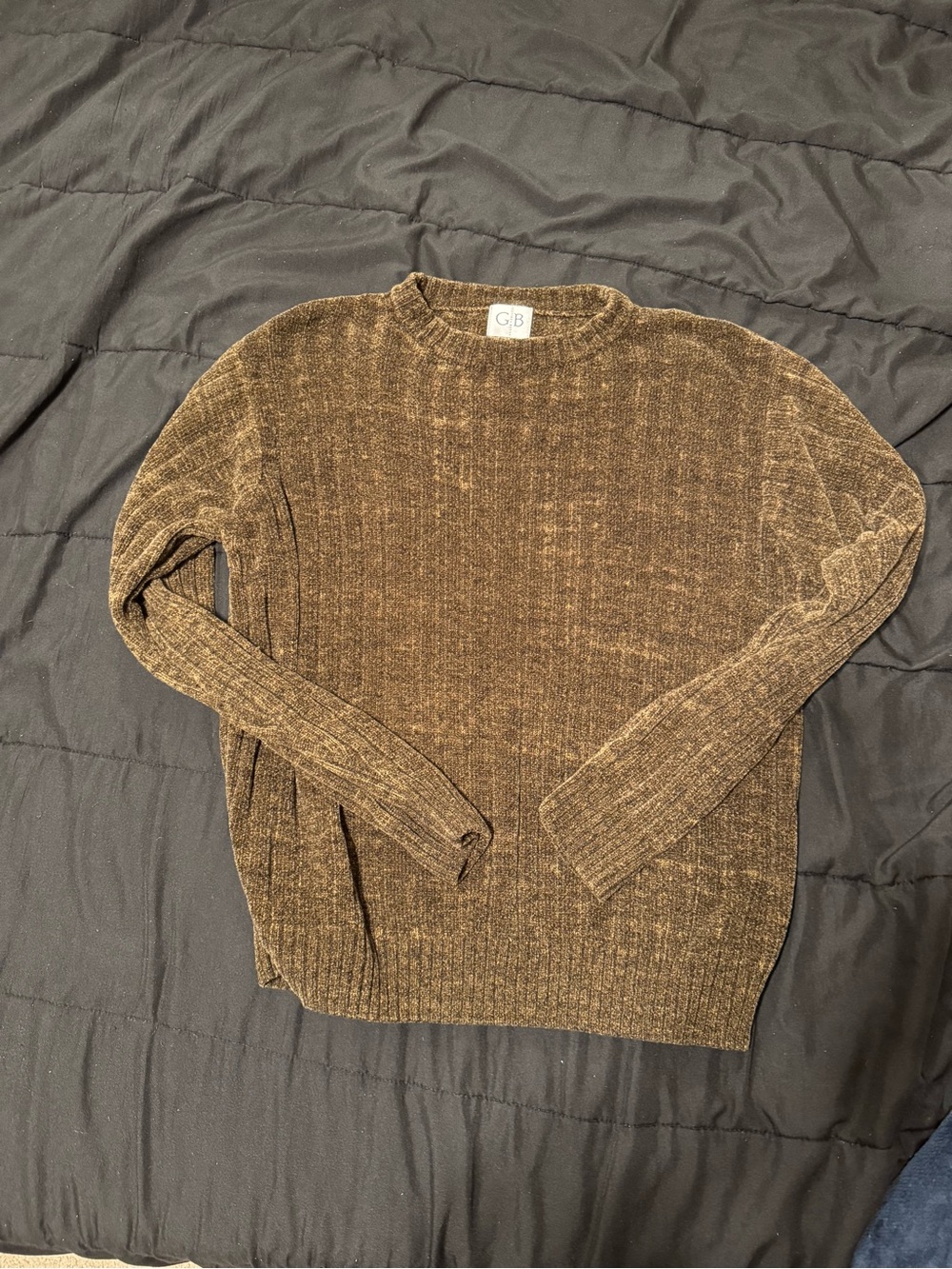 Geoffrey Beene Men's Brown Ribbed Crewneck Sweater